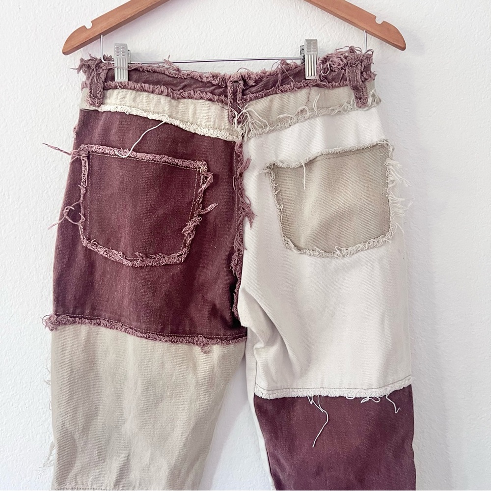 Jaded London Brown Patchwork Denim Boyfriend Jeans Sz 30 - Picture 6 of 8